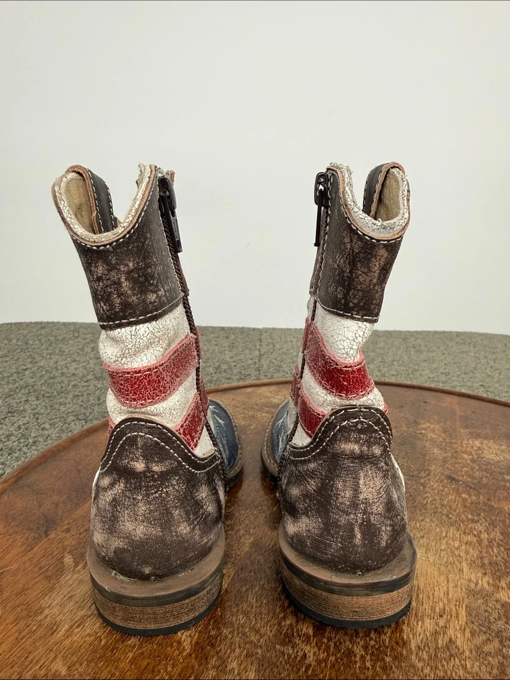 Roper Boots Infants 6 Americana Star Stripe Cowboy Brown Flag Western Baby Kids
